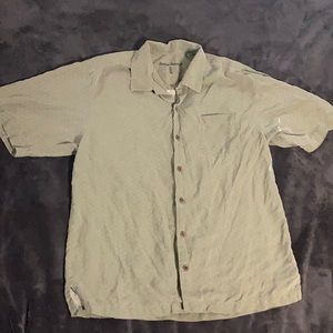 Tommy Bahama Earth tone green textured short sleeve button down Men’s large